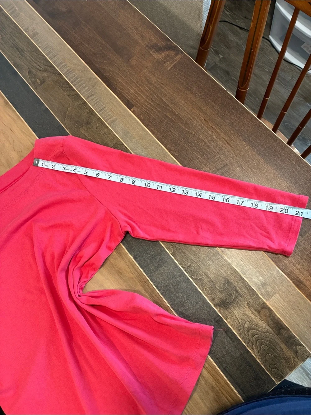 Chico's Scoop Neck Long Sleeve Top - Coral Red - Picture 8 of 8
